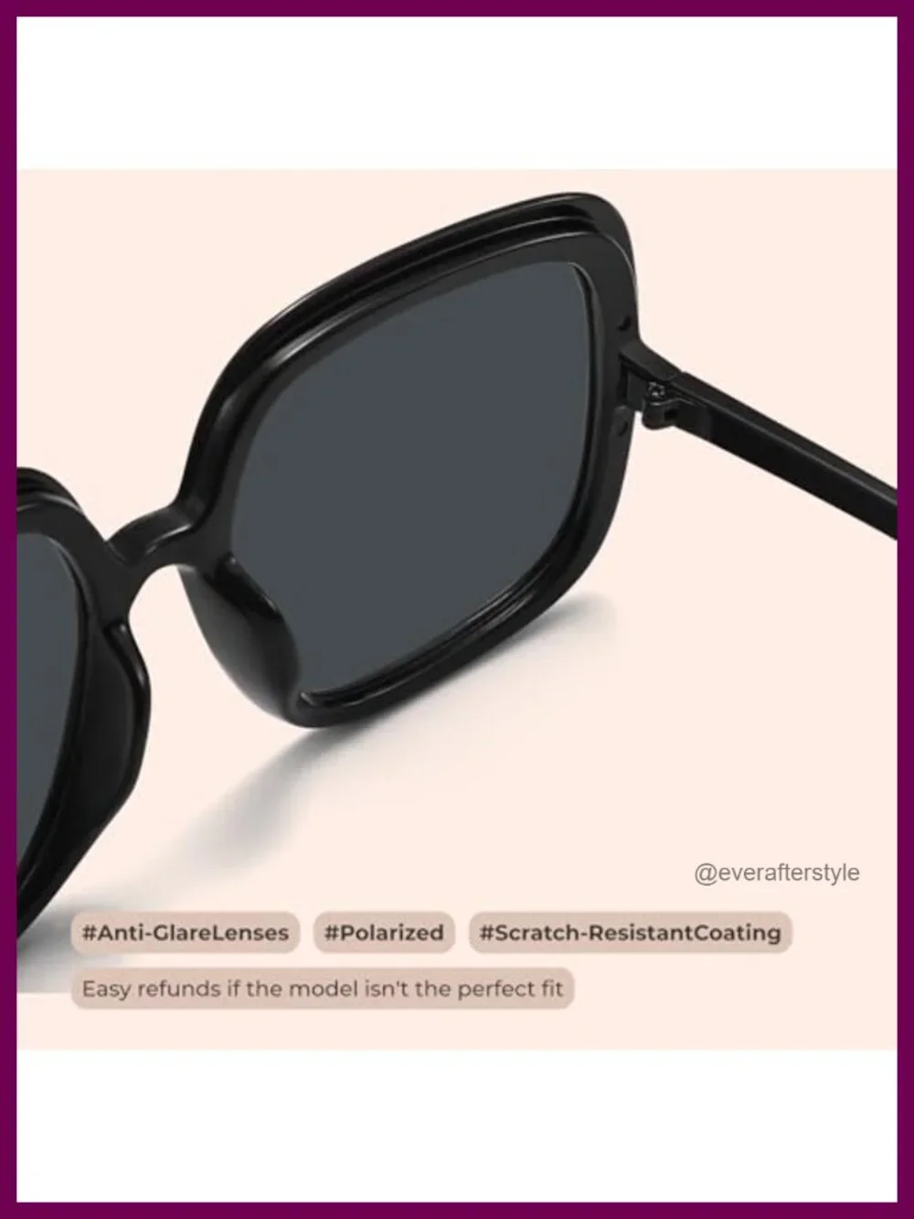 Oversized Polarized Sunglasses Women Retro UV400